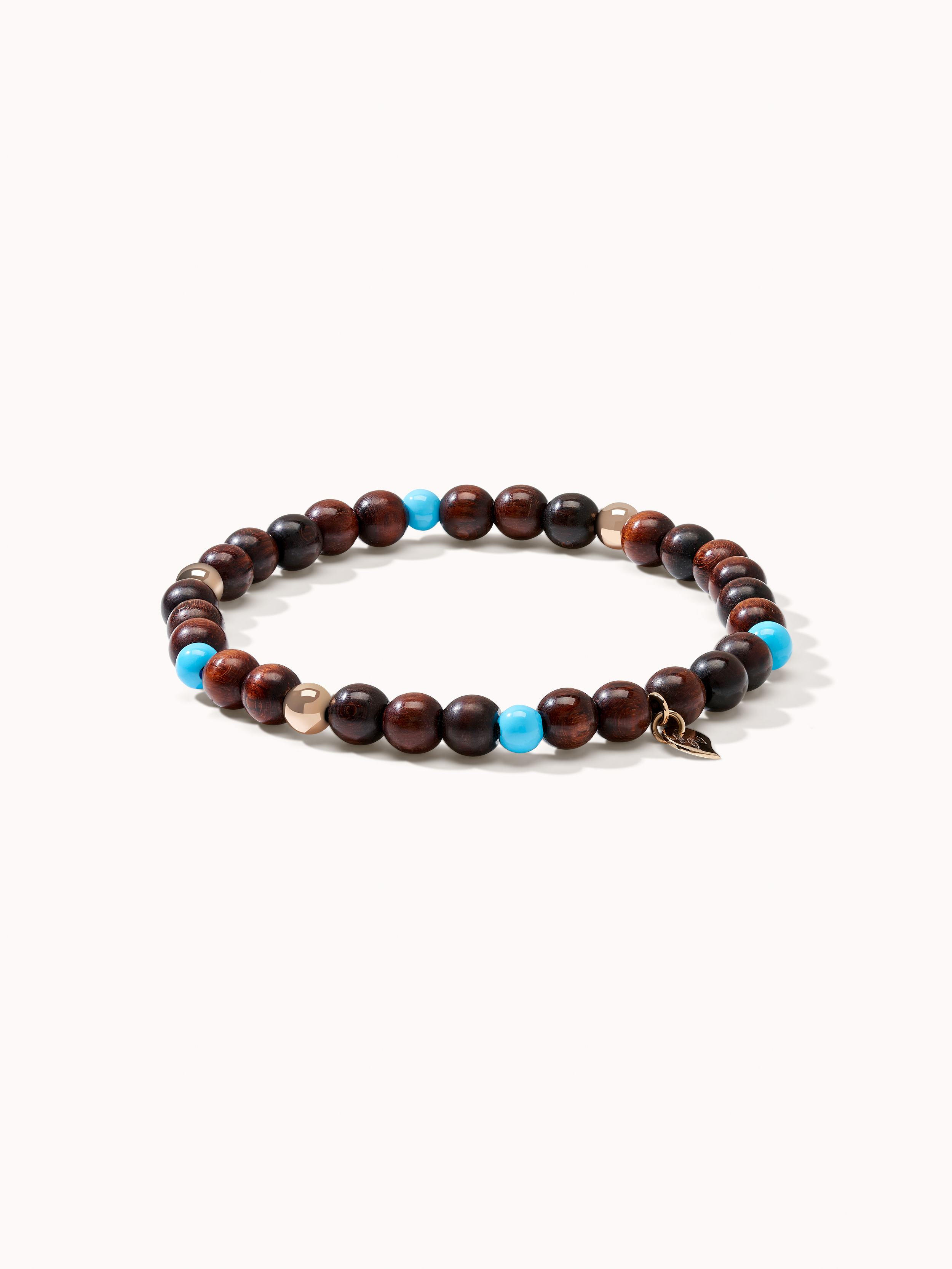 TAMARA COMOLLI  ARMBAND INDIA SNAKEWOOD WITH TURQUOISE BEATS MEDIUM  